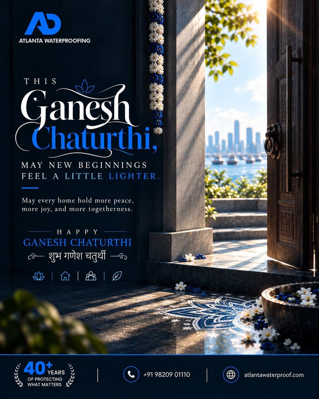 Ganesh Chaturthi greeting from Atlanta Waterproofing.